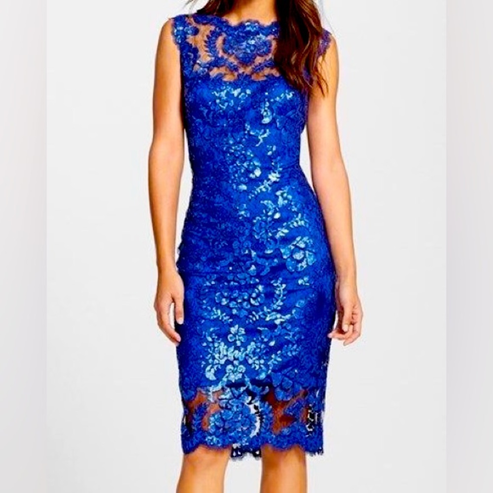 Tadashi Shoji Embroidered Lace Sheath Dress
